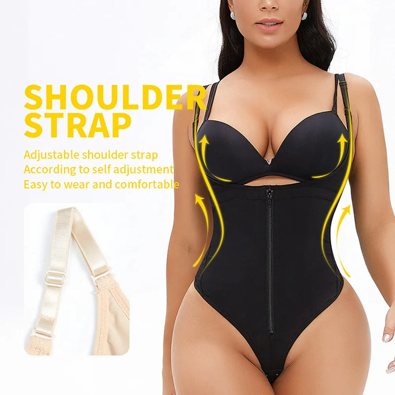 Cinta modeladora para mulheres, barriga plana grande breasted zíper bodysuit